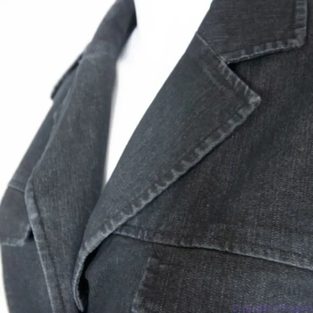 NWOT Attention women's black jean jacket‎ with epaulette, size 14